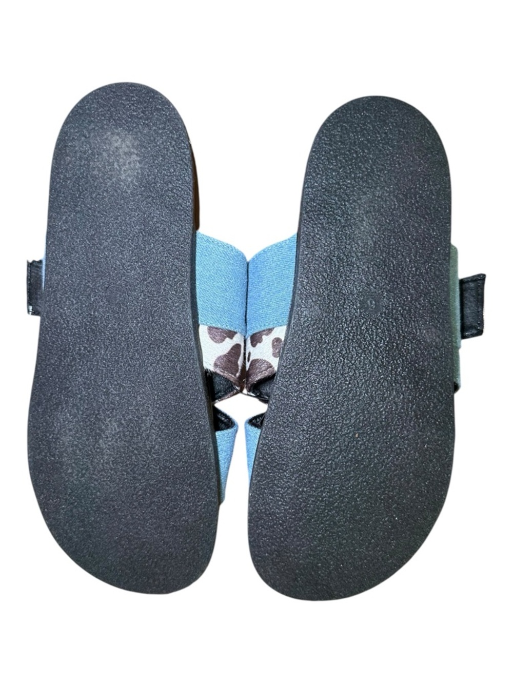 Maurice Emilia Denim & Cow Print Sandals NWT - Picture 7 of 8